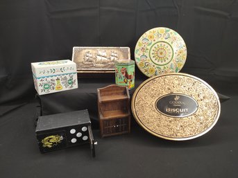 Lot Of Tin And Wooden Boxes