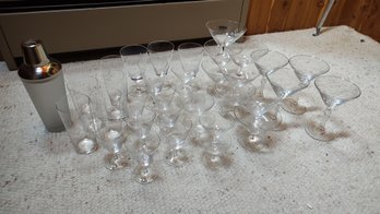Vintage Rosenthal Etched Rose Crystal Glassware Set