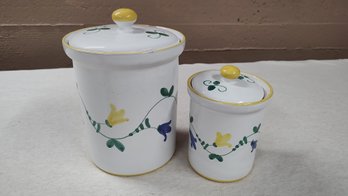 Lot Of Hand-Painted Jars