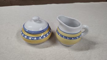 Caleca Sugar Bowl And Creamer Pot Set