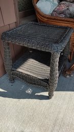 Black Wicker Outdoor Side Table