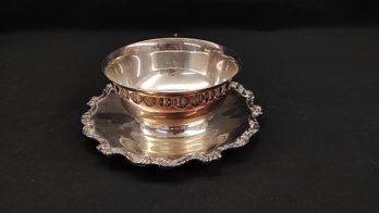 La Reine By Wallace Silver-plate Gravy Boat And Tray
