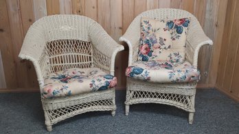 Antique Art Deco Wicker Garden Chairs