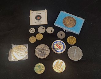 Lot Of Tokens And Coins
