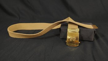 Vintage Boy Scouts Brass Buckle Belt