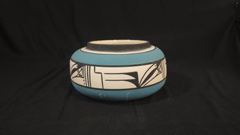Acoma Blue Native American Pottery Bowl