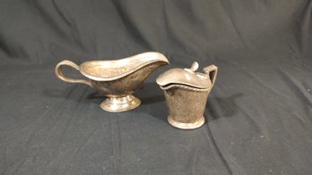 Silver Soldered Boat And Creamer Pot