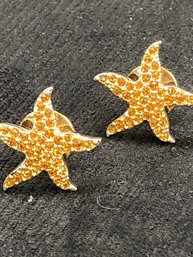 Swarovski Topaz Starfish Brooch (Total Of 2)