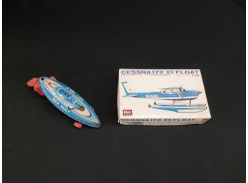 Miscellaneous Vintage Sea Wolf Boat & Cessna172 Float Model