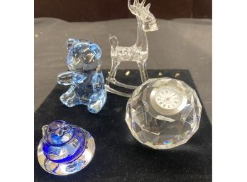 4 Small Art Glass/Crystal Pieces