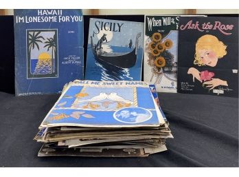 A Pile Of Vintage Sheet Music