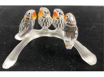 Swarovski Crystal Birds On A Branch Figurine