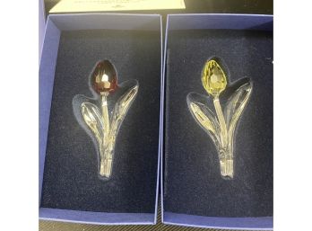 Two Swarovski Crystal Small Tulips