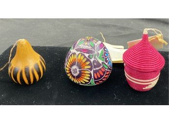 3 Colorful Handmade Ornaments From Peru And Rwanda