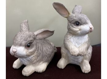 2 Boehm Rabbit Figurines