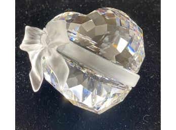 Swarovski Crystal Heart With Bow