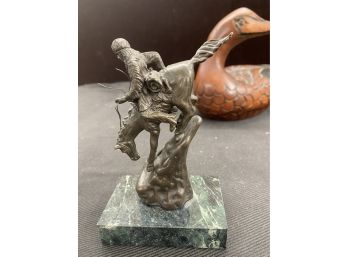 Small Bronze Of Frederic Remington Mountain Man