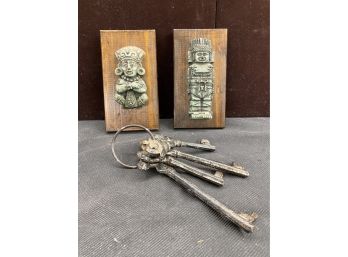 A Pair Of Mayan/Aztec Style Wall Decor