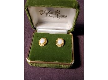 14 Karat Gold Earrings - Opal Style Stones