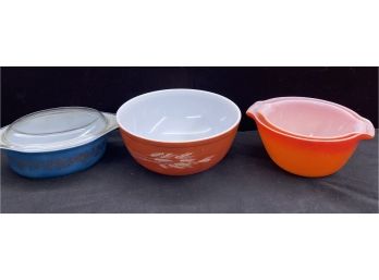 Pyrex And Fire King Bowls And Casserole