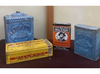 4 Vintage Tobacco Tins