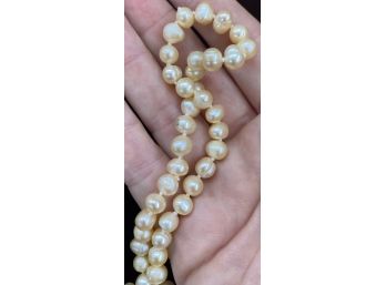 Peach Color Salt Water Pearl Necklace