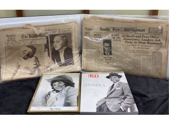 LIFE Sinatra Book And Vintage Newspapers