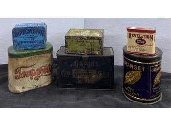 A Collection Of Vintage Tobacco Containers