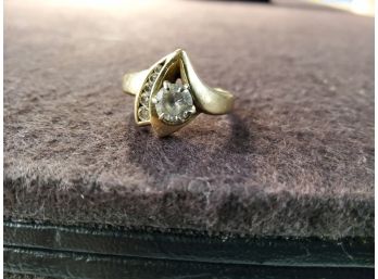 14 Karat Gold Ring W/Diamonds
