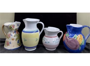 Colorful Italian Pottery Pitchers