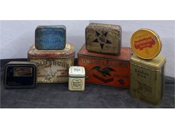 A Colorful Assortment Of Vintage Tobacco Tins