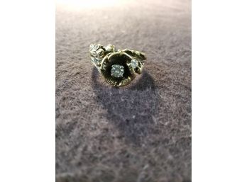14 Karat Gold Ring W/Diamonds