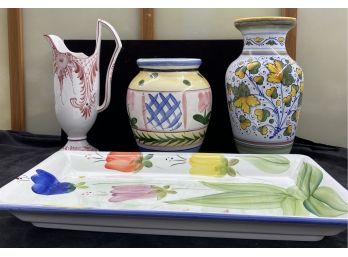 Hand Painted Made In Italy Decor/Serving Pieces