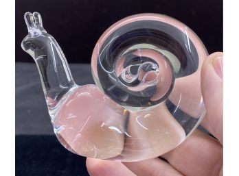 Steuben Glass Snail Figurine