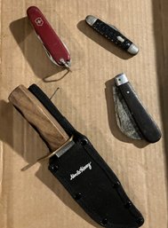 Lot Of 4 Knives Incl Swiss Army 3 Others