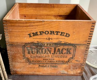 Wooden 'Yukon Jack Canadian Liquor'  Advertising Box
