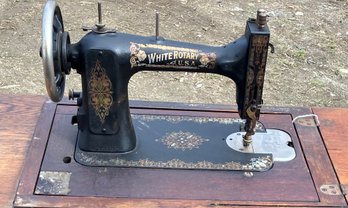 White Rotary Sewing Machine With Foot Treadle