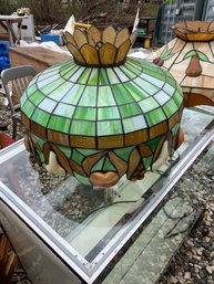 Leaded Glass Glass Fruit Pattern Ceiling Hanging Shade With 2 Bulb Light Fixture