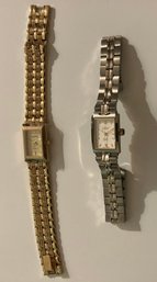 Lot Of 2 Croton Ladies Wrist Watches With Clasp Metal Bands