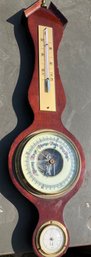 Vintage Mahogany Hanging Barometer, Hygrometer, Thermometer