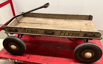 Aero Flyer Toy Wooden Wagon With Rubber Tires, Ca 1930