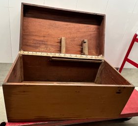 Simple Large Wooden Box With Long Hinge