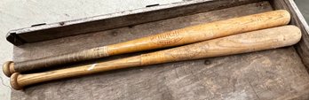 Lot Of 2 Vintage Mid 1900s Baseball Bats Incl H & B 130S And A Hutch 300
