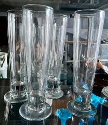 Lot Of 4 Tall Pilsner Glasses By Libby