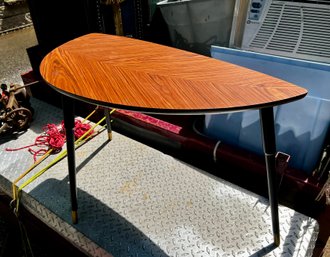 Mid Century Modern Looking Leaf Shaped Table With Fancy Figured Design Top