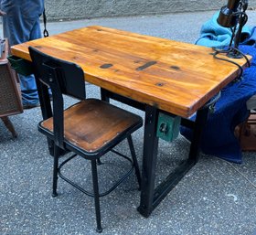 Industrial Quality Work Table And A Side Chair