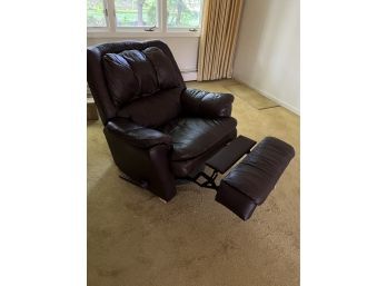 Large Size Lane Leather Recliner With Lever Recline Mechanism