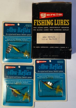 Lot Of 3 Vintage Abu Garcia Reflex Fishing Lures No. 7635 With Retail Shop  Box! Sweden #1948