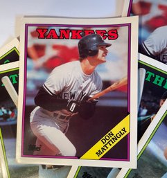 6 Vintage Topps 1988 Don Mattingly (2) & Mark McGwire (4) Baseball Card School Folders