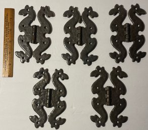 Vintage Salvaged Dragon Head Door Hinges - Lot Of 5 - See Pictures For Size